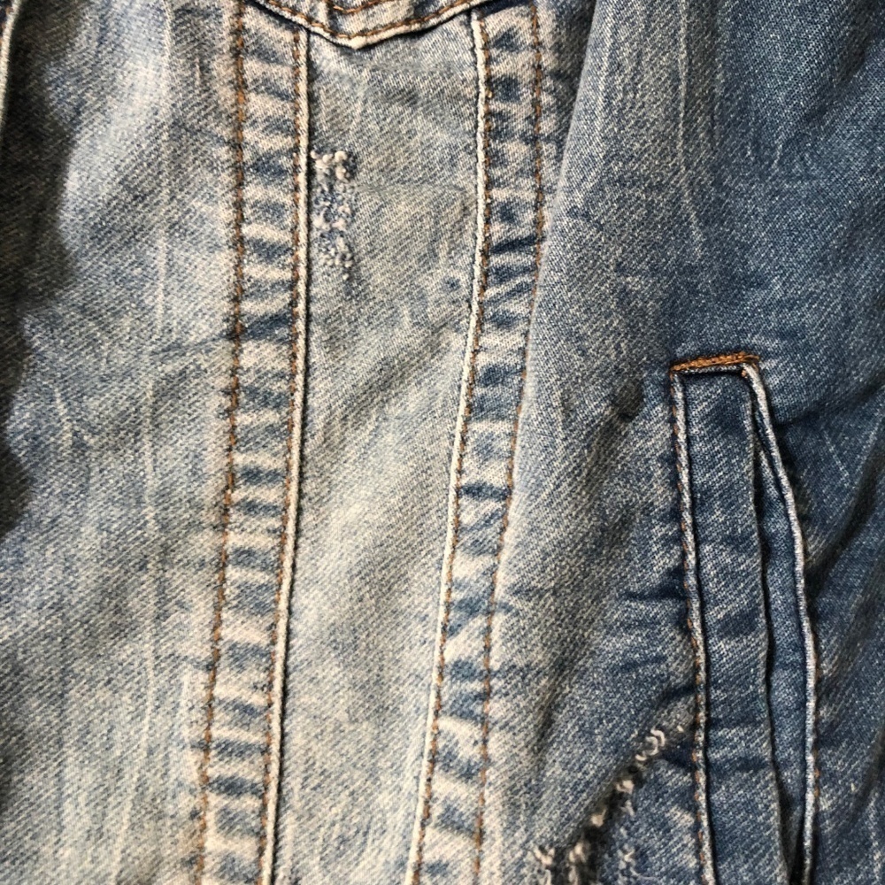 INC International Concepts Distressed Denim Vest - Picture 3 of 6